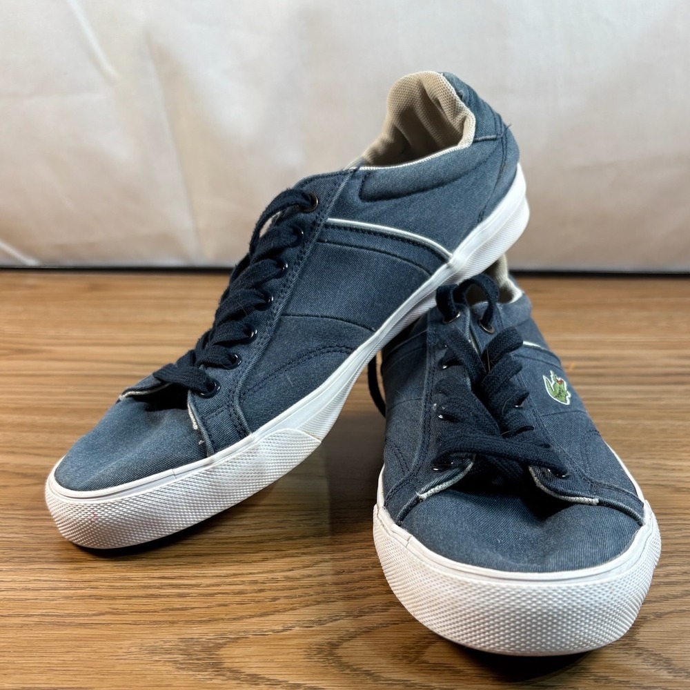 Lacoste Fairlead CSU2 Mens 8 Navy Blue Canvas Low Top Sneakers 7-29SPM0021121
